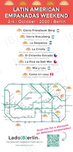Restaurant Map - 1st Festival of Latin American Empanadas in Berlin 2-4 October 2020 - organized by the Spanish Magazine from Germany Lado|B|erlin.